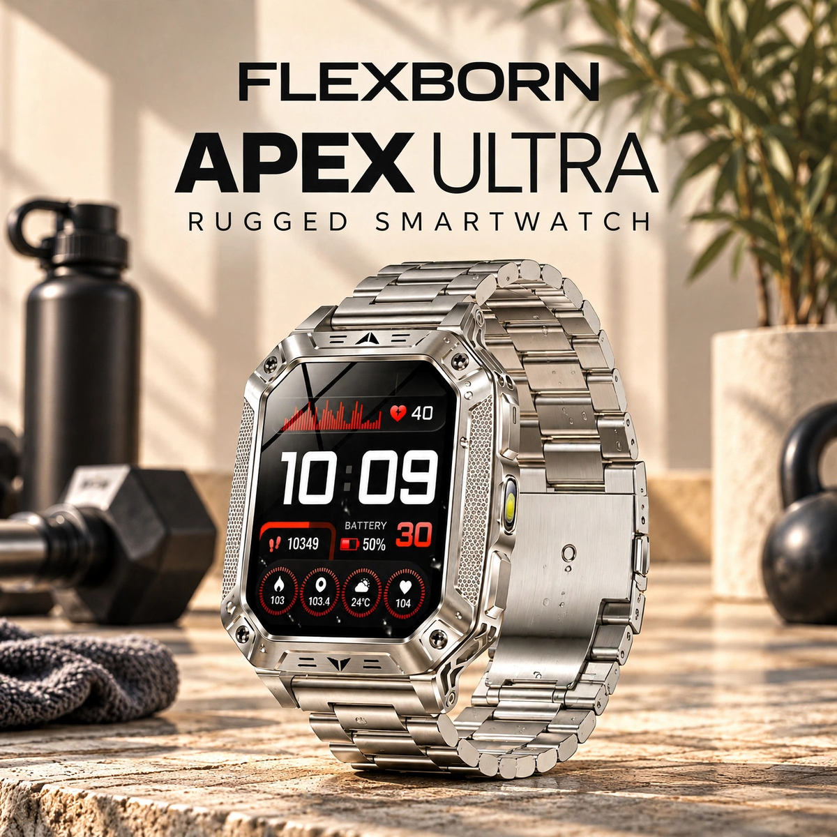 FlexBorn Apex ultra rugged smartwatch - main product photo